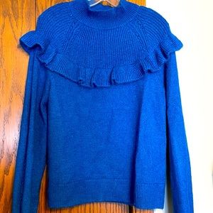 Like new! Beautiful blue ruffle sweater 😍